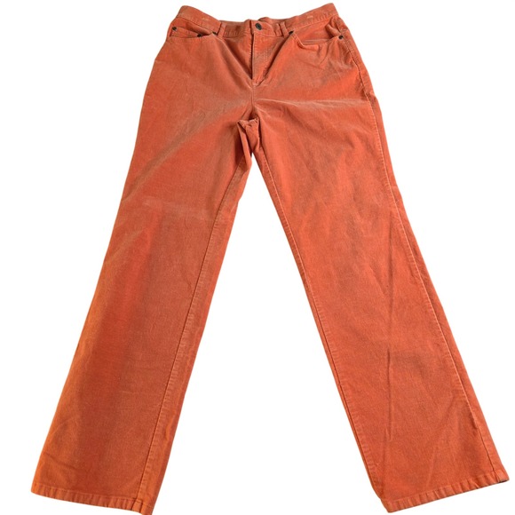 Talbots Pants - Talbots Corduroy Straight Leg Pants Womens 12 Orange Excellent Stretch Casual
